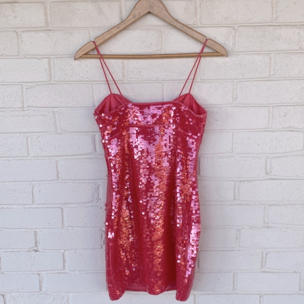 NWT Susana Monaco Sequin Mini Dress in Pink Azalea - Picture 7 of 10